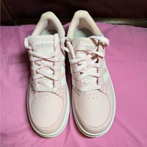 adidas VL Court Bold Women's Shoes Pink Suede White Sole Women's Size 6.